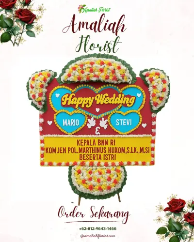 Karangan Papan Bunga Pernikahan di Ploso